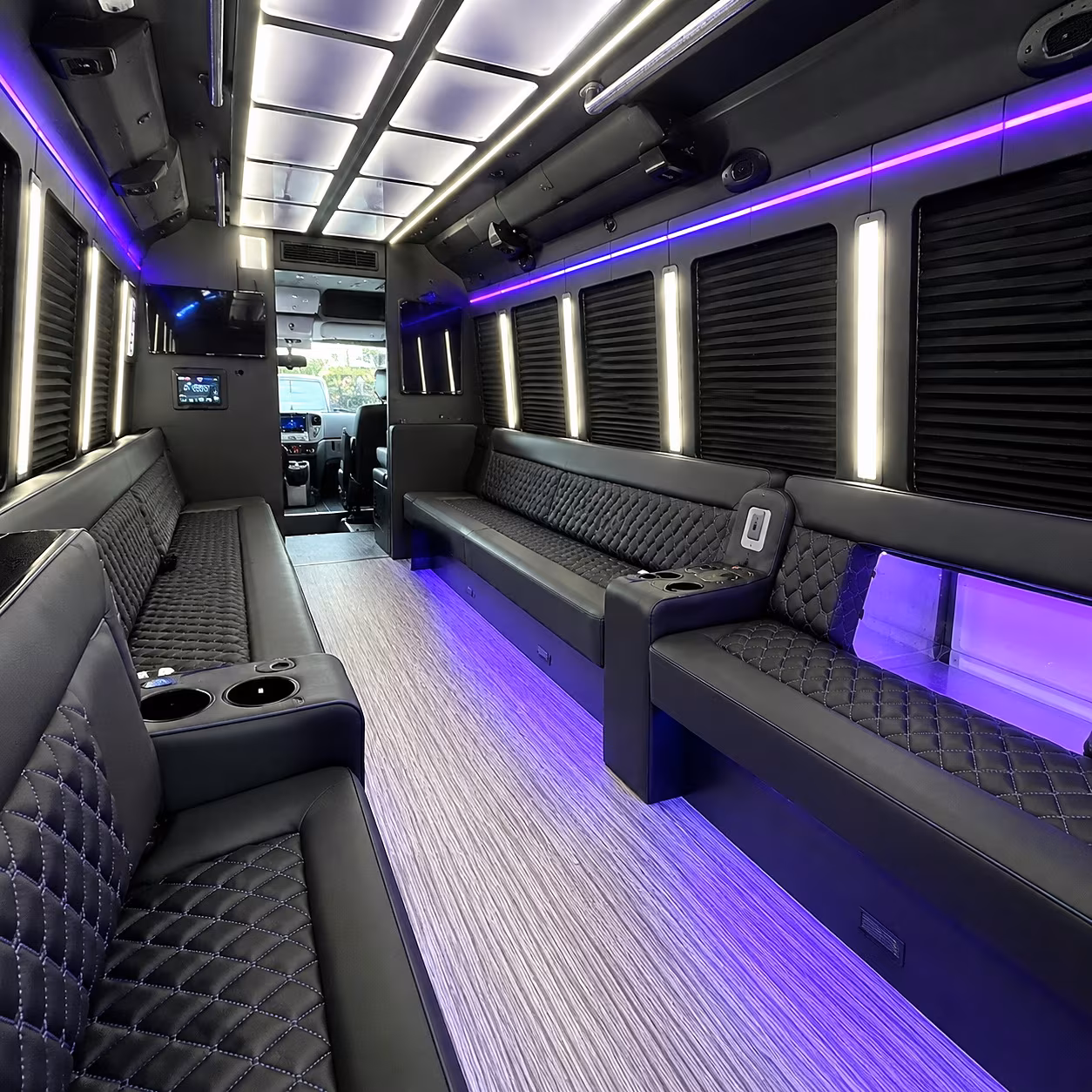Cincinnati Bachelor & Bachelorette Transportation party bus interior