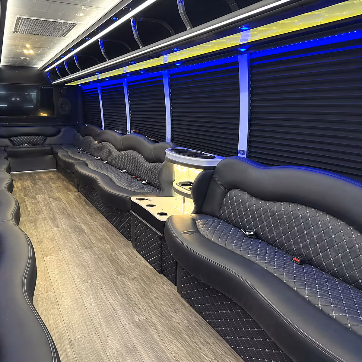 Cincinnati Bachelor & Bachelorette Transportation party bus interior