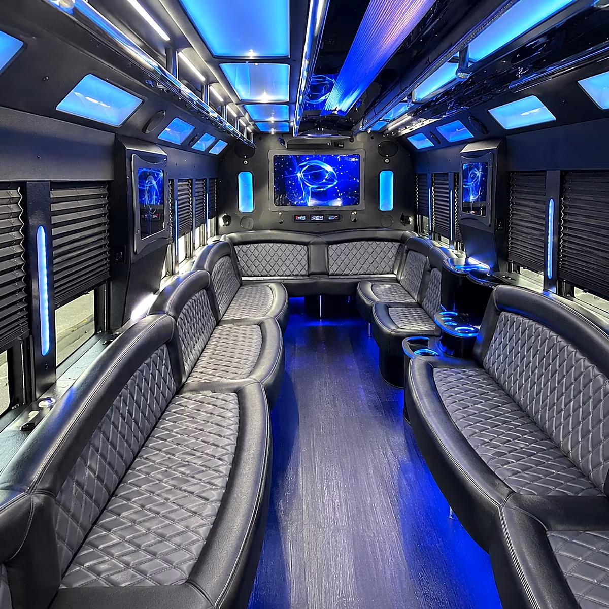 Cincinnati Private Event Transportation party bus interior